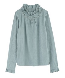 axes femme | モチーフレース使いフリルＰＯ(Tシャツ/カットソー)