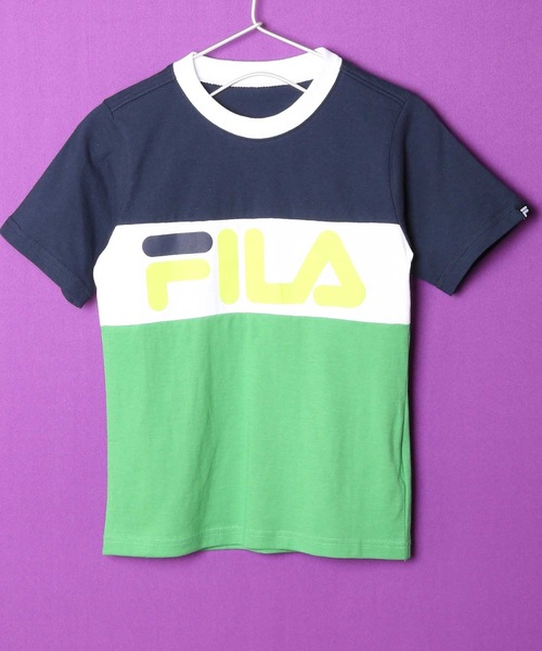 FILA（フィラ）の「【FILA/フィラ】キッズ ロゴプリント Tシャツ/半袖　ボーイズ  ガールズ スポーティー（Tシャツ/カットソー・キッズ・ネイビー/パープル/レッド・130/140/150/160/170）」の4枚目の写真