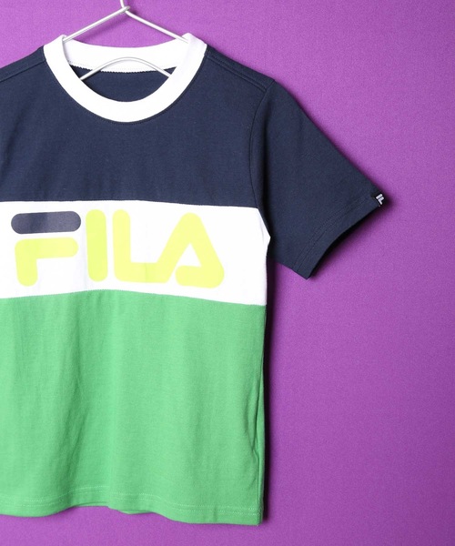 FILA（フィラ）の「【FILA/フィラ】キッズ ロゴプリント Tシャツ/半袖　ボーイズ  ガールズ スポーティー（Tシャツ/カットソー・キッズ・ネイビー/パープル/レッド・130/140/150/160/170）」の5枚目の写真