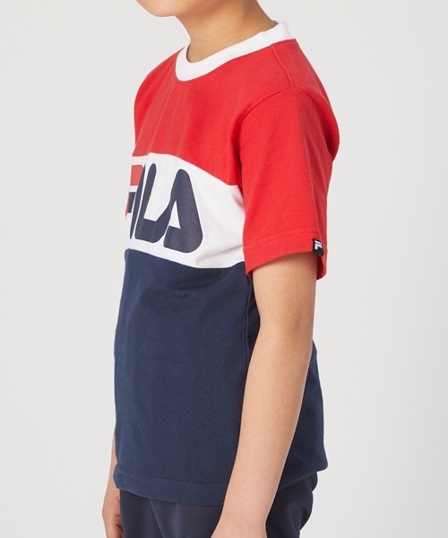 FILA（フィラ）の「【FILA/フィラ】キッズ ロゴプリント Tシャツ/半袖　ボーイズ  ガールズ スポーティー（Tシャツ/カットソー・キッズ・ネイビー/パープル/レッド・130/140/150/160/170）」の14枚目の写真