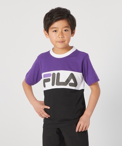 FILA（フィラ）の「【FILA/フィラ】キッズ ロゴプリント Tシャツ/半袖　ボーイズ  ガールズ スポーティー（Tシャツ/カットソー・キッズ・ネイビー/パープル/レッド・130/140/150/160/170）」の16枚目の写真