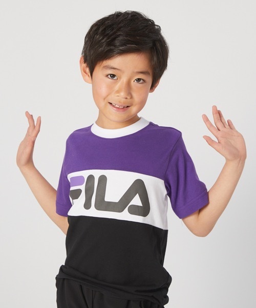 FILA（フィラ）の「【FILA/フィラ】キッズ ロゴプリント Tシャツ/半袖　ボーイズ  ガールズ スポーティー（Tシャツ/カットソー・キッズ・ネイビー/パープル/レッド・130/140/150/160/170）」の17枚目の写真