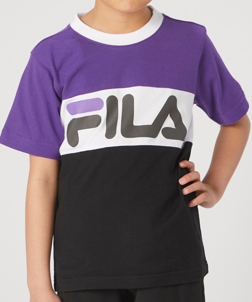 FILA（フィラ）の「【FILA/フィラ】キッズ ロゴプリント Tシャツ/半袖　ボーイズ  ガールズ スポーティー（Tシャツ/カットソー・キッズ・ネイビー/パープル/レッド・130/140/150/160/170）」の19枚目の写真