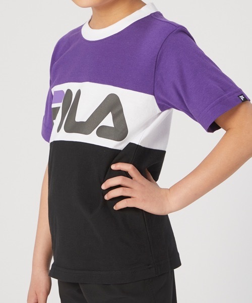 FILA（フィラ）の「【FILA/フィラ】キッズ ロゴプリント Tシャツ/半袖　ボーイズ  ガールズ スポーティー（Tシャツ/カットソー・キッズ・ネイビー/パープル/レッド・130/140/150/160/170）」の20枚目の写真