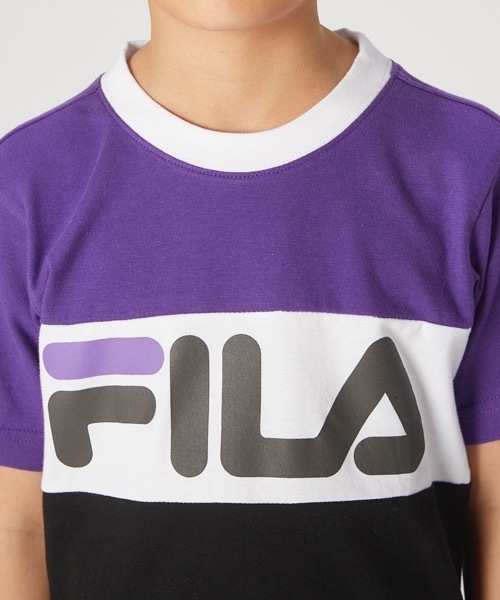 FILA（フィラ）の「【FILA/フィラ】キッズ ロゴプリント Tシャツ/半袖　ボーイズ  ガールズ スポーティー（Tシャツ/カットソー・キッズ・ネイビー/パープル/レッド・130/140/150/160/170）」の22枚目の写真