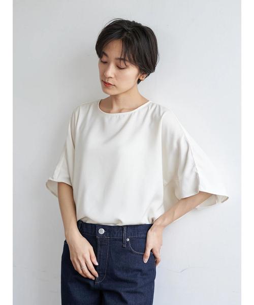 AMERICAN HOLIC（アメリカンホリック）の「ドルマン裾スリットドレープブラウス　＊〇（シャツ/ブラウス・レディース・ドット/アイボリー/グリーン/ネイビー・FREE）」の19枚目の写真