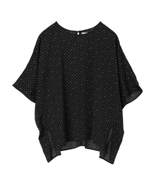 AMERICAN HOLIC（アメリカンホリック）の「ドルマン裾スリットドレープブラウス　＊〇（シャツ/ブラウス・レディース・ドット/アイボリー/グリーン/ネイビー・FREE）」の9枚目の写真