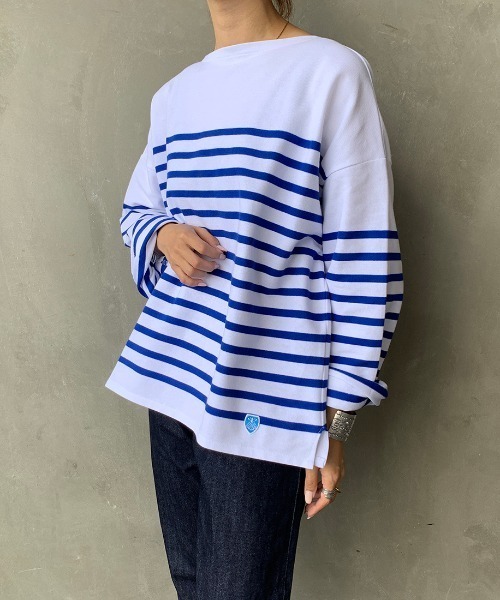ORCIVAL - ｵｰｼﾊﾞﾙ ビッグシルエット ボーダーTシャツ ORCIVAL/オーシバル] ビッグシルエット ボーダーTシャツ（T