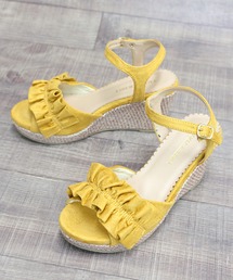 Liberty Doll / ウエッジヒール ストラップ フリルサンダル(4014)