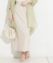 natural couture | 90cm丈ベルト付きカットタイトスカート(スカート)