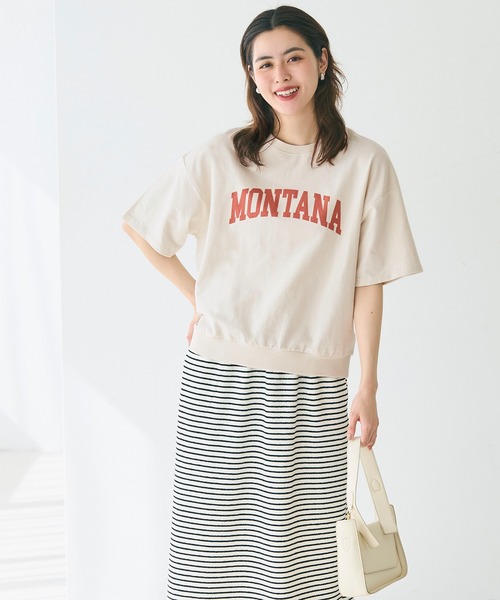 coca（coca）（コカ）の「ロゴスウェットカットソー（Tシャツ/カットソー・レディース・グレー/ネイビー/ライトグレー/アイボリー/カーキ/ブラック/ライトピンク/チャコール・ONE SIZE/S/M/L）」の18枚目の写真