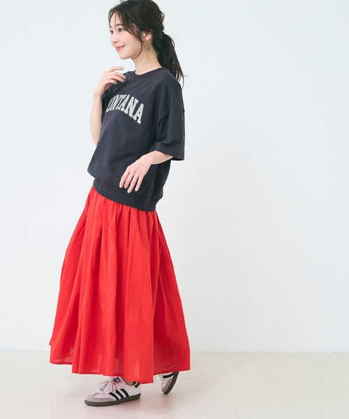 coca（coca）（コカ）の「ロゴスウェットカットソー（Tシャツ/カットソー・レディース・グレー/ネイビー/ライトグレー/アイボリー/カーキ/ブラック/ライトピンク/チャコール・ONE SIZE/S/M/L）」の15枚目の写真