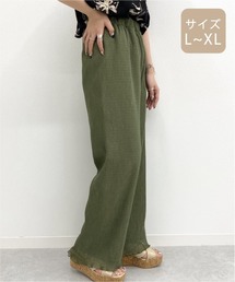 【大きいサイズ】ヘリンボンクリンクルパンツ【ZOZOTOWN限定アイテム】