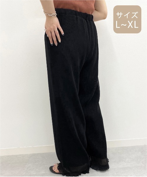 apres jour mignon(アプレジュールミニョン)の「【大きいサイズ】ヘリンボンクリンクルパンツ【ZOZOTOWN限定アイテム】(その他パンツ・レディース・ブラック/カーキ/ブルー/アイボリー/ライトブラウン/マスタード・X-LARGE)」の16枚目の写真