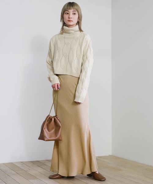 select MOCA(セレクトモカ)の「リーフ柄マーメイドスカート(スカート・レディース・ベージュ/オレンジ/ブルー・SMALL/MEDIUM)」の13枚目の写真