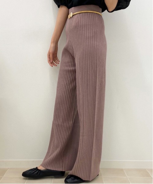 apres jour(アプレジュール)の「ニットリブイージーパンツ【ZOZOTOWN限定アイテム】(その他パンツ・レディース・モカ/アイボリー/ダークブラウン/スモークピンク/ライトベージュ・MEDIUM/SMALL)」の22枚目の写真