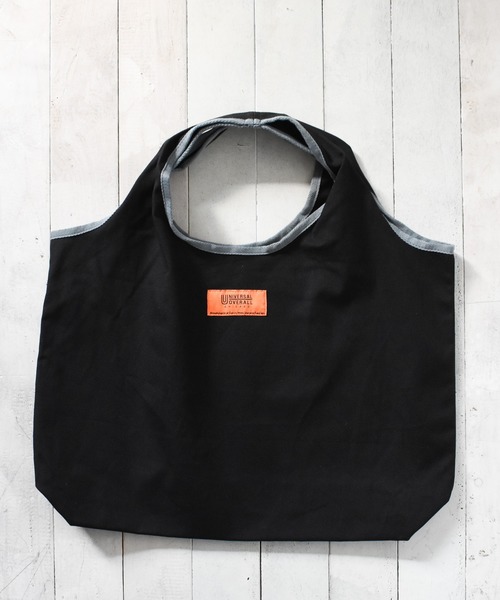 UNIVERSAL OVERALL(ユニバーサルオーバーオール)の「【UNIVERSAL OVERALL】リバーシブルエコバッグ(エコバッグ/サブバッグ・レディース・ブラック/ブラウン/オフホワイト/ホワイト・FREE)」の4枚目の写真