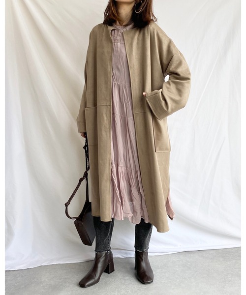 She's Closet(シーズクローゼット)の「シフォンランダムプリーツロングティアードワンピース(ワンピース・レディース・ブラック/パープル系その他・FREE)」の7枚目の写真