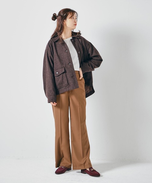 CONSCIOUS DAY(コンシャスデイ)の「センタープレスワイドパンツ(その他パンツ・レディース・ブラック/ベージュ/ブラウン・フリ-)」の3枚目の写真