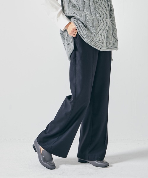 CONSCIOUS DAY(コンシャスデイ)の「センタープレスワイドパンツ(その他パンツ・レディース・ブラック/ベージュ/ブラウン・フリ-)」の10枚目の写真