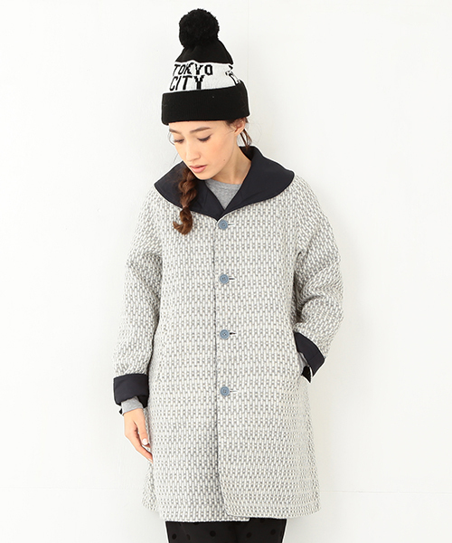 BEAMS BOY（ビームスボーイ）の「BEAMS BOY / リバーシブル ショールコート（その他アウター・レディース・グレー/ブルー・ONE SIZE）」の9枚目の写真