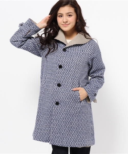 BEAMS BOY（ビームスボーイ）の「BEAMS BOY / リバーシブル ショールコート（その他アウター・レディース・グレー/ブルー・ONE SIZE）」の2枚目の写真