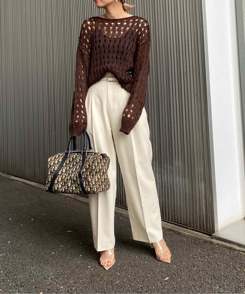 Ameri（アメリ）の「LOOSE SHEER KNIT TOP（ニット/セーター