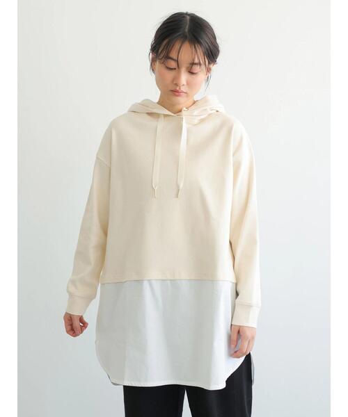 AMERICAN HOLIC(アメリカンホリック)の「フード付きドッキングチュニック *(Tシャツ/カットソー・レディース・アイボリー/モカ/ネイビー・FREE)」の4枚目の写真