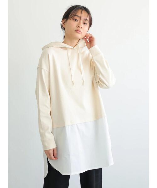 AMERICAN HOLIC(アメリカンホリック)の「フード付きドッキングチュニック *(Tシャツ/カットソー・レディース・アイボリー/モカ/ネイビー・FREE)」の7枚目の写真