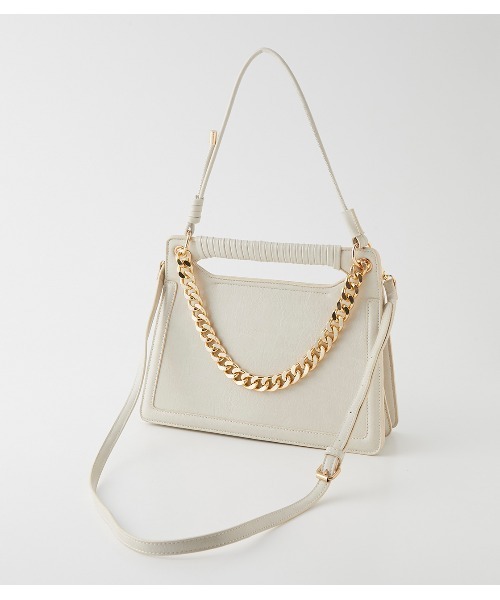 rienda(リエンダ)の「2WAY レエクタアングルバッグ(ハンドバッグ・レディース・ライトブラウン/ブラック/ライトベージュ・FREE)」の3枚目の写真