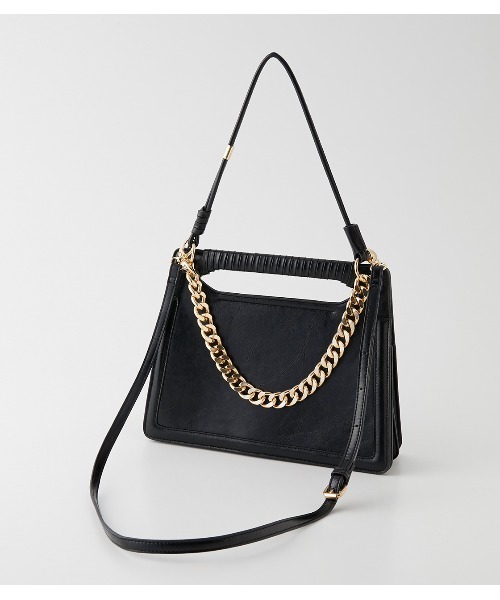 rienda(リエンダ)の「2WAY レエクタアングルバッグ(ハンドバッグ・レディース・ライトブラウン/ブラック/ライトベージュ・FREE)」の4枚目の写真