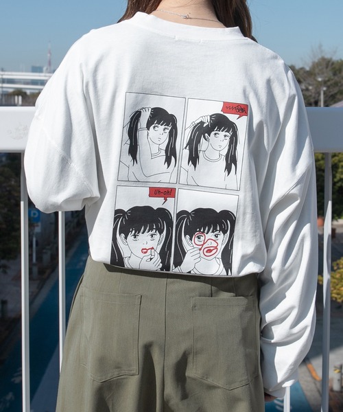 PairPair(ペアペア)の「レトロガールロンT(ユニセックス)(Tシャツ/カットソー・レディース・オフホワイト/ホワイト系その他/ブラック系その他/スミクロ・FREE)」の8枚目の写真