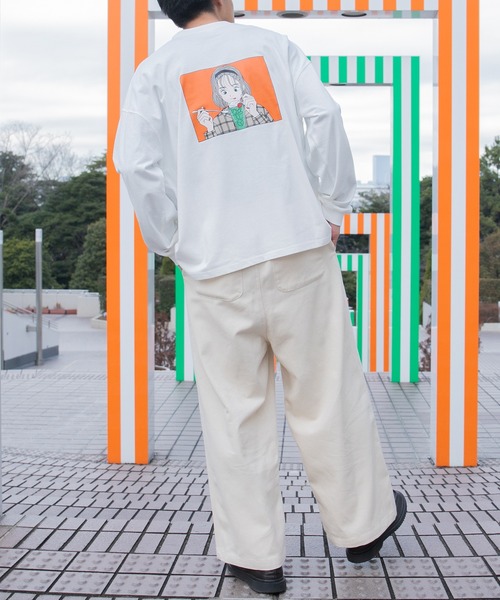 PairPair(ペアペア)の「レトロガールロンT(ユニセックス)(Tシャツ/カットソー・レディース・オフホワイト/ホワイト系その他/ブラック系その他/スミクロ・FREE)」の5枚目の写真