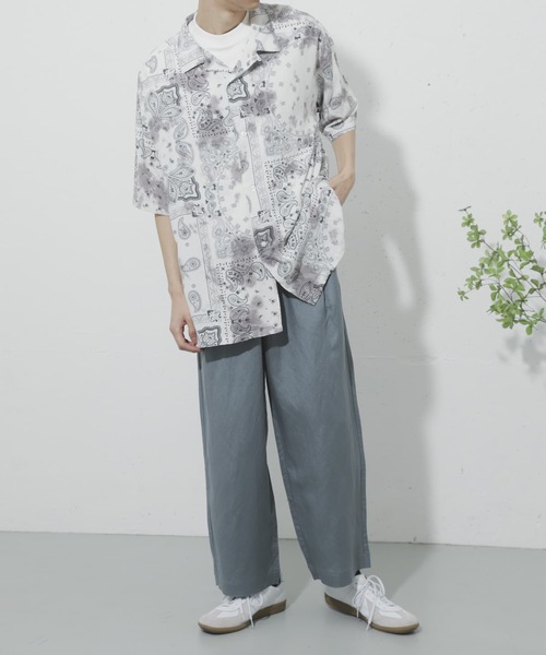 SENSE OF PLACE by URBAN RESEARCH(センスオブプレイスバイアーバンリサーチ)の「タイダイバンダナシャツ(5分袖)(シャツ/ブラウス・メンズ・ブルー/チャコールグレー・LARGE/MEDIUM)」の8枚目の写真