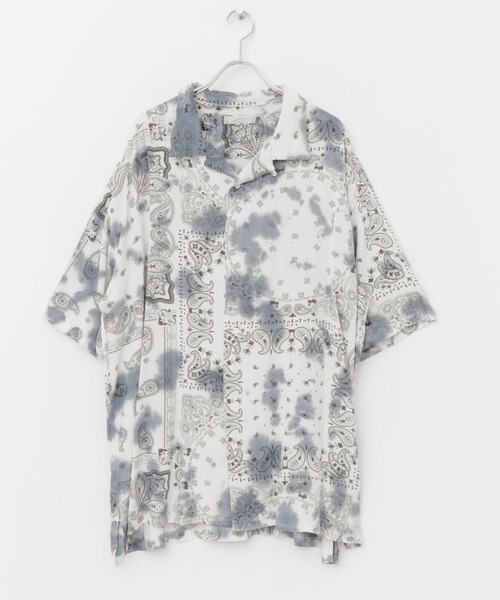 SENSE OF PLACE by URBAN RESEARCH(センスオブプレイスバイアーバンリサーチ)の「タイダイバンダナシャツ(5分袖)(シャツ/ブラウス・メンズ・ブルー/チャコールグレー・LARGE/MEDIUM)」の10枚目の写真