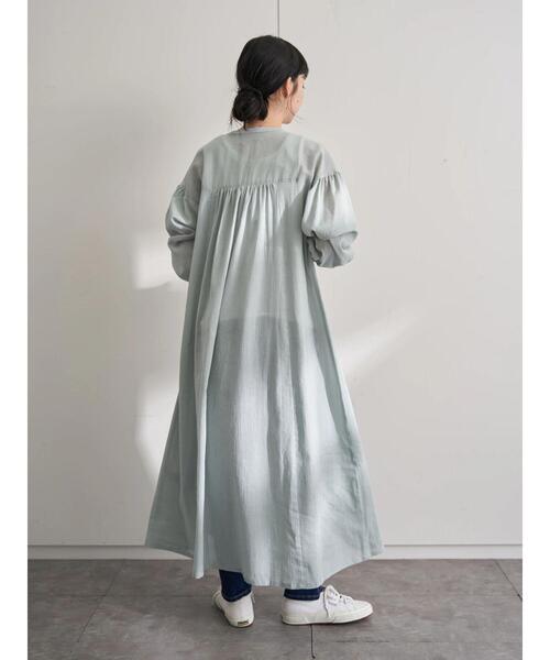 セール】【WEB限定】Vネックロングシャツワンピース