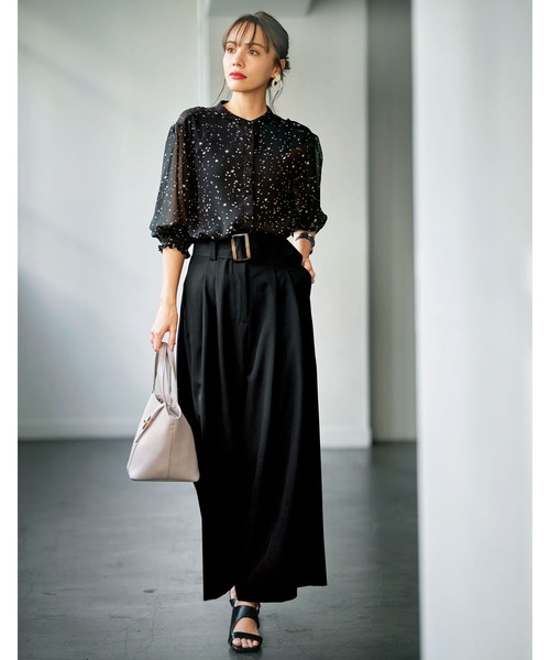 GeeRA(ジーラ)の「パフスリーブシャツブラウス(シャツ/ブラウス・レディース・サンドグレー/ブラック・MEDIUM/X-LARGE/LARGE)」の5枚目の写真