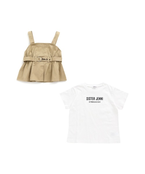 SISTER JENNI（SISTER JENNI）の「ベルト付ビスチェ＆Tシャツセット（Tシャツ/カットソー・キッズ・ベージュ/カーキ・130cm/140cm/150cm/160cm）」の9枚目の写真