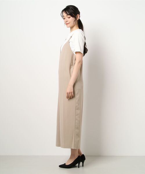 HONEYSUCKLE ROSE（ハニーサックルローズ）の「【HONEYSUCKLE ROSE】キャミサロペットレイヤード（サロペット/オーバーオール・レディース・グリーン/ベージュ/ブラック・M/L）」の5枚目の写真