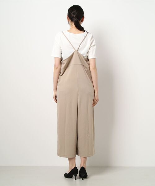 HONEYSUCKLE ROSE（ハニーサックルローズ）の「【HONEYSUCKLE ROSE】キャミサロペットレイヤード（サロペット/オーバーオール・レディース・グリーン/ベージュ/ブラック・M/L）」の4枚目の写真