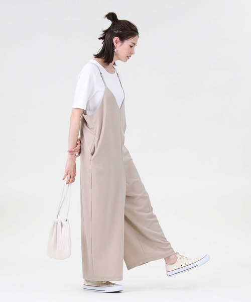 HONEYSUCKLE ROSE（ハニーサックルローズ）の「【HONEYSUCKLE ROSE】キャミサロペットレイヤード（サロペット/オーバーオール・レディース・グリーン/ベージュ/ブラック・M/L）」の11枚目の写真