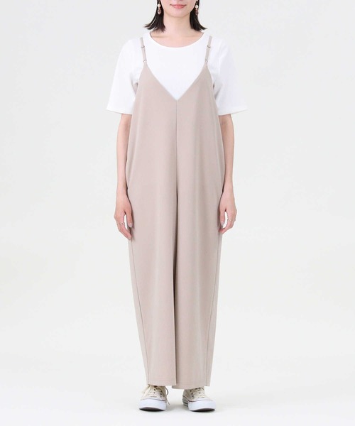 HONEYSUCKLE ROSE（ハニーサックルローズ）の「【HONEYSUCKLE ROSE】キャミサロペットレイヤード（サロペット/オーバーオール・レディース・グリーン/ベージュ/ブラック・M/L）」の12枚目の写真