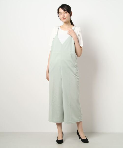 HONEYSUCKLE ROSE（ハニーサックルローズ）の「【HONEYSUCKLE ROSE】キャミサロペットレイヤード（サロペット/オーバーオール・レディース・グリーン/ベージュ/ブラック・M/L）」の18枚目の写真