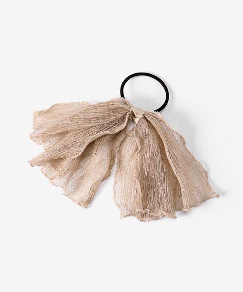 MAJESTIC LEGON(マジェスティックレゴン)の「ドットプリーツBigリボン(その他ヘアアクセサリー・レディース・ブラック/ベージュ/アイボリー・FREE)」の1枚目の写真