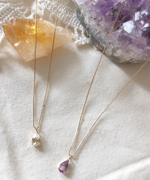 mangata（モンガータ）の「10K  Larmes necklace（ネックレス・レディース・イエロー/パープル・FREE）」の3枚目の写真