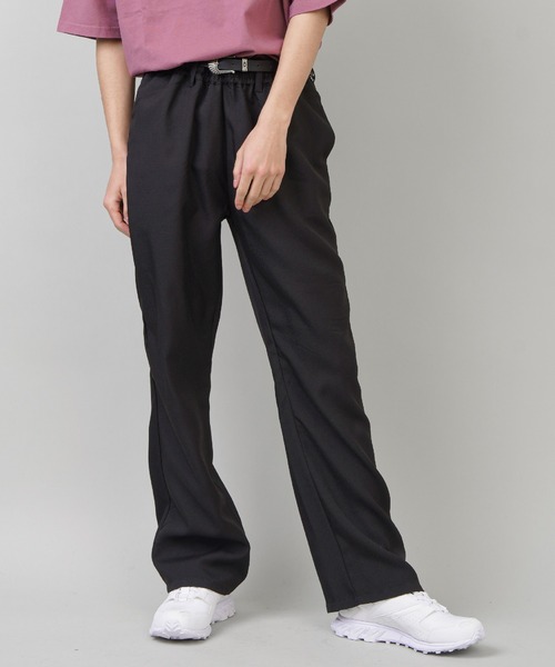 SPINNS（スピンズ）の「TR素材イージーフレアパンツ（スラックス・メンズ・ブラック/ブラウン/グレー/オフホワイト・M/L）」の3枚目の写真