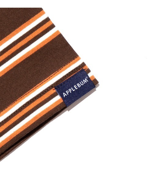 APPLEBUM（アップルバム）の「"70's" Border T-shirt（Tシャツ/カットソー・メンズ・ホワイト/ブラウン・MEDIUM/LARGE/X-LARGE）」の4枚目の写真