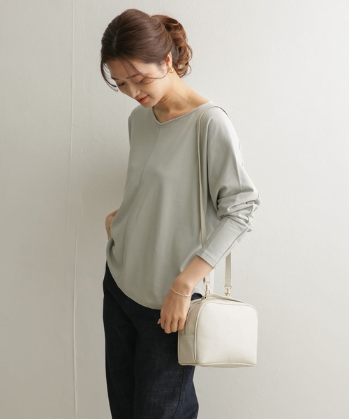 URBAN RESEARCH DOORS（アーバンリサーチドアーズ）の「Vネックドルマンカットソー（Tシャツ/カットソー・レディース・グレー系その他/ネイビー/ライトベージュ・ONE）」の6枚目の写真