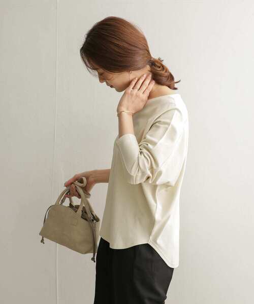 URBAN RESEARCH DOORS（アーバンリサーチドアーズ）の「Vネックドルマンカットソー（Tシャツ/カットソー・レディース・グレー系その他/ネイビー/ライトベージュ・ONE）」の14枚目の写真