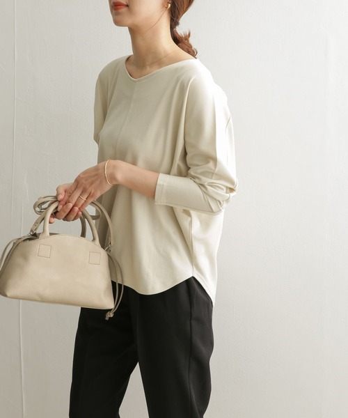 URBAN RESEARCH DOORS（アーバンリサーチドアーズ）の「Vネックドルマンカットソー（Tシャツ/カットソー・レディース・グレー系その他/ネイビー/ライトベージュ・ONE）」の15枚目の写真